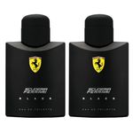 Ficha técnica e caractérísticas do produto Combo Perfume Ferrari Black Masculino Eau de Toilette 2x 125ml