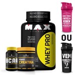 Ficha técnica e caractérísticas do produto Combo Whey Pro Max Titanium Power Bcaa Power Creatina Coquetel Preta - Mora.