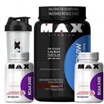 Ficha técnica e caractérísticas do produto Combo Whey Protein Top Whey Choco Bcaa 2400 120 Caps + Shaker Max Titanium