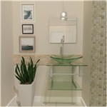 Ficha técnica e caractérísticas do produto Combo 2 X 1 Gabinete de Vidro 45cm para Banheiro Cuba Quadrada - Escócia + Torneira Algarve - Incolor