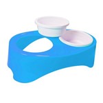 Ficha técnica e caractérísticas do produto Comedouro Plast. Furacaopet - Super Neck Duplo (azul)