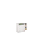 Cômoda 03 Gavetas com Nicho 03 Prateleiras Doce Sonho Qmovi 10400 Branco/Branco