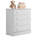 Ficha técnica e caractérísticas do produto Cômoda 4 Gavetas - Qmovi Linha Doce Sonho 103 - Branco