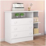 Ficha técnica e caractérísticas do produto Cômoda 3 Gavetas com Nicho Doce Sonho Qmovi Branco
