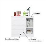 Ficha técnica e caractérísticas do produto Cômoda Infantil 4 Gavetas e 1 Porta - Branco - Completa Móveis