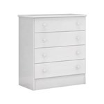 Ficha técnica e caractérísticas do produto Cômoda Infantil com 4 Gavetas Doce Sonho Branco - LC Móveis - Branco