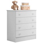 Ficha técnica e caractérísticas do produto Cômoda Infantil Doce Sonho 777 4 Gavetas Branco - Qmovi