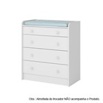 Ficha técnica e caractérísticas do produto Cômoda Trocador 04 Gavetas Doce Sonho Branco Qmovi