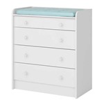 Ficha técnica e caractérísticas do produto Cômoda Trocador com 4 Gavetas - Qmovi Doce Sonho 2523 Branco