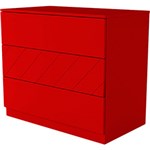 Ficha técnica e caractérísticas do produto Cômoda Vermelho Flash Eugênia 3 Gavetas Listras Diagonais - Orb