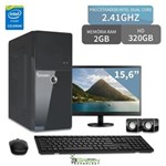 Ficha técnica e caractérísticas do produto Computador com Monitor 15.6 Intel Dual Core 2Gb 320Gb 3Green