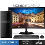 Ficha técnica e caractérísticas do produto Computador com Monitor Curvo Samsung 24" Intel Core I5 6GB HD 500GB Wifi Mouse e Teclado Sem Fio EasyPC Screen