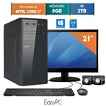 Computador com Monitor Led 21 Easypc Intel Core I7 8gb Hd 2tb Windows 10