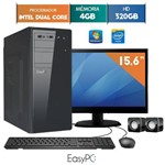Ficha técnica e caractérísticas do produto Computador com Monitor Led 15.6 Easypc Intel Dual Core 2.41 4gb Hd 320gb Windows