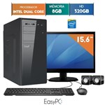 Ficha técnica e caractérísticas do produto Computador com Monitor Led 15.6 Easypc Intel Dual Core 2.41 8Gb Hd 320Gb
