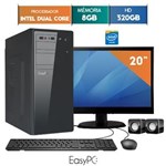 Ficha técnica e caractérísticas do produto Computador com Monitor Led 19.5 Easypc Intel Dual Core 2.41 8Gb Hd 320Gb