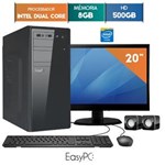Ficha técnica e caractérísticas do produto Computador com Monitor Led 19.5 Easypc Intel Dual Core 2.41 8Gb Hd 500Gb