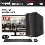 Ficha técnica e caractérísticas do produto Computador com Monitor LED 19 CorpC Intel Core I5 4gb DDR3 HD 1TB