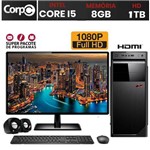 Ficha técnica e caractérísticas do produto Computador Completo com Monitor Full HD 21.5 CorpC Intel Core I5 8GB HD 1TB HDMI