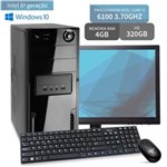 Ficha técnica e caractérísticas do produto Computador Core I3 6 Geração 4gb Hd 320gb Suporte Led 18,5" Windows 10 3green Evolution Fun Desktop