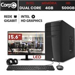 Computador Corpc Intel Dual Core 2.41 com Monitor Led 15.6 4gb HD 500gb