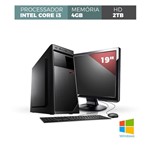 Ficha técnica e caractérísticas do produto Computador Corporate Core I3 Memória 4gb Hd 2tb Windows Monitor 19'' Kit Teclado e Mouse
