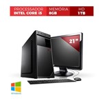 Ficha técnica e caractérísticas do produto Computador Corporate I5 8gb 1Tb Windows Kit Monitor 21