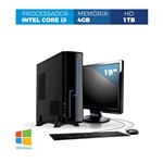 Ficha técnica e caractérísticas do produto Computador Corporate Slim I3 4gb 1tb Windows Kit Monitor 19