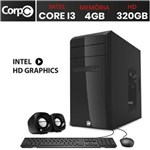 Ficha técnica e caractérísticas do produto Computador Desktop CorpC Intel Core I3 4GB HD 320GB Saída HDMI Full HD
