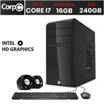 Ficha técnica e caractérísticas do produto Computador Desktop CorPC Intel Core I7 16GB SSD 240GB