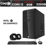 Ficha técnica e caractérísticas do produto Computador Desktop CorpC Line Intel Core I3 4gb DDR3 HD 320GB Mouse Teclado e Caixa de Som