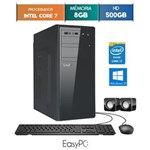 Ficha técnica e caractérísticas do produto Computador Desktop Easypc Intel Core I7 4Gb Hd 500Gb Windows 10