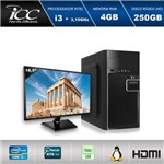 Computador Desktop Icc Iv2340s2m18 Intel Core I3 3.10 Ghz 4gb HD 250gb Hdmi Full HD Monitor Led 18"5