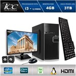 Ficha técnica e caractérísticas do produto Computador Desktop ICC IV2344KM18 Intel Core I3 3.20 Ghz 4GB HD 3TB Kit Multimídia Monitor LED 185" HDMI FULLHD