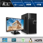 Computador Desktop Icc Iv2382sm18 Intel Core I3 3.10 Ghz 8gb HD 1tb Hdmi Full HD Monitor Led 18,5"