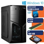 Ficha técnica e caractérísticas do produto Computador Desktop Intel Core 2 Duo 4gb HD 160gb Windows 10