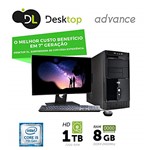 Ficha técnica e caractérísticas do produto Computador DL Advance - Intel Core I5, 8GB, HD 1TB, USB3.0, Linux + Monitor 19,5", Mouse e Teclado