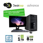Ficha técnica e caractérísticas do produto Computador DL Advance - Intel Core I5 8GB HD 1TB USB3.0 Linux + Monitor 19,5" Mouse e Teclado