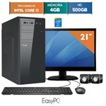 Ficha técnica e caractérísticas do produto Computador EasyPC Intel Core I3 4GB HD 500GB Monitor 21
