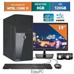 Ficha técnica e caractérísticas do produto Computador EasyPC Intel Core I3 8GB 320GB Monitor 19" LG 20M37A
