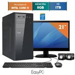 Computador EasyPC Intel Core I3 8GB HD 1TB Monitor 21