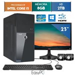 Ficha técnica e caractérísticas do produto Computador EasyPC Intel Core I3 8GB 2TB Windows 10 Monitor 23" LG 23MP55 HQ
