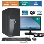 Ficha técnica e caractérísticas do produto Computador Easypc Intel Core I5 4Gb 1Tb Dvd Monitor 15" Lg 16M38A