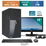 Ficha técnica e caractérísticas do produto Computador Easypc Intel Core I5 4Gb 1Tb Monitor 15" Lg 16M38A