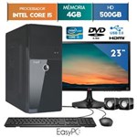 Ficha técnica e caractérísticas do produto Computador EasyPC Intel Core I5 4GB 500GB Dvd Monitor 23 LG 23MP55 HQ