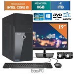 Ficha técnica e caractérísticas do produto Computador EasyPC Intel Core I5 8GB 1TB Dvd Windows 10 Monitor 19" LG 20M37A