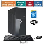 Ficha técnica e caractérísticas do produto Computador Easypc Intel Core I5 8Gb Hd 1Tb e Ssd 120Gb Wifi Mouse e Teclado Sem Fio