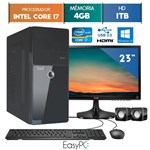 Ficha técnica e caractérísticas do produto Computador EasyPC Intel Core I7 4GB 1TB Windows 10 Monitor 23 LG 23MP55 HQ