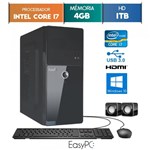 Ficha técnica e caractérísticas do produto Computador EasyPC Intel Core I7 4GB 1TB Windows 10