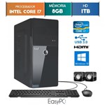 Ficha técnica e caractérísticas do produto Computador EasyPC Intel Core I7 8GB 1TB Windows 10